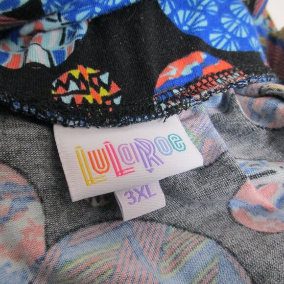 LuLa Roe Simple Comfortable Women Black Multi Colored Pleated Shirt - Picture 3 of 6